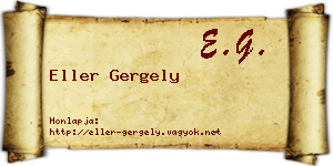 Eller Gergely névjegykártya